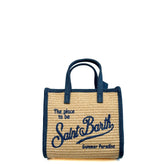 Borsa a mano SAINT BARTH VIVIAN MINI STRAW - Denim 04545H